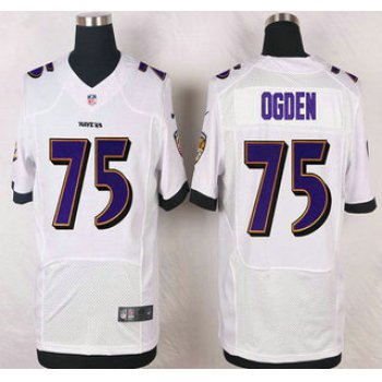 Baltimore Ravens #75 Jonathan Ogden White Retired Player NFL Nike Elite Jersey