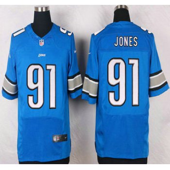 Detroit Lions #91 Jason Jones Light Blue Team Color NFL Nike Elite Jersey
