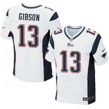 New England Patriots #13 Brandon Gibson White Road NFL Nike Elite Jersey