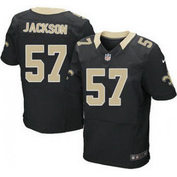 New Orleans Saints #57 Rickey Jackson Black Team Color NFL Nike Elite Jersey