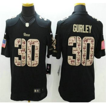 St. Louis Rams #30 Todd Gurley Nike Salute to Service Nike Black Limited Jersey