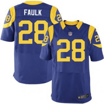 Los Angeles Rams #28 Marshall Faulk Royal Blue Retired Player NFL Nike Elite Jersey