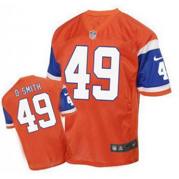 Men's Denver Broncos #49 Dennis Smith Retired Player Orange 1998 Retro Elite Jersey