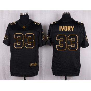 Nike Jets #33 Chris Ivory Black Men's Stitched NFL Elite Pro Line Gold Collection Jersey