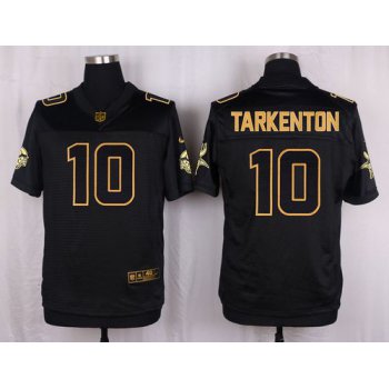 Nike Vikings #10 Fran Tarkenton Black Men's Stitched NFL Elite Pro Line Gold Collection Jersey