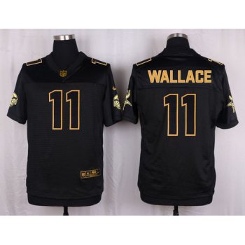 Nike Vikings #11 Mike Wallace Black Men's Stitched NFL Elite Pro Line Gold Collection Jersey