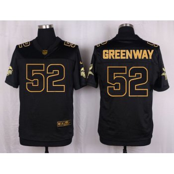 Nike Vikings #52 Chad Greenway Black Men's Stitched NFL Elite Pro Line Gold Collection Jersey