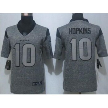 Men's Houston Texans #10 DeAndre Hopkins Nike Gray Gridiron 2015 NFL Gray Limited Jersey