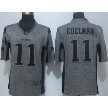Men's New England Patriots #11 Julian Edelman Nike Gray Gridiron 2015 NFL Gray Limited Jersey