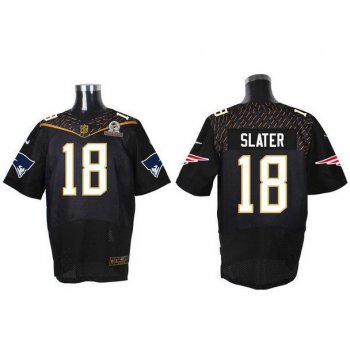 Men's New England Patriots #18 Matthew Slater Black 2016 Pro Bowl Nike Elite Jersey