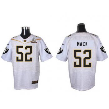 Men's Oakland Raiders #52 Khalil Mack White 2016 Pro Bowl Nike Elite Jersey