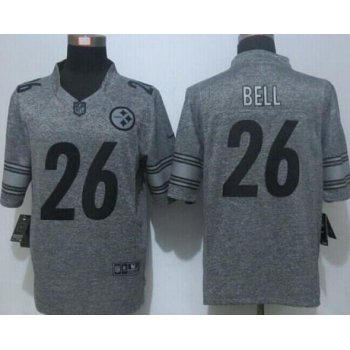 Men's Pittsburgh Steelers #26 LeVeon Bell Nike Gray Gridiron 2015 NFL Gray Limited Jersey