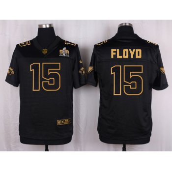 Nike Cardinals #15 Michael Floyd Pro Line Black Gold Collection Men's Stitched NFL Elite Jersey