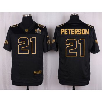 Nike Cardinals #21 Patrick Peterson Pro Line Black Gold Collection Men's Stitched NFL Elite Jersey