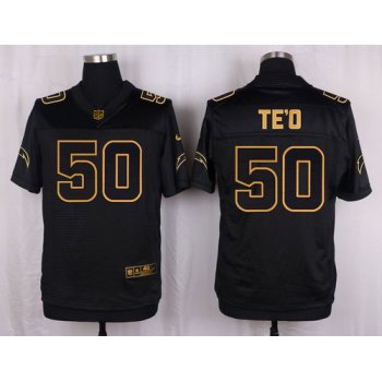 Nike Chargers #50 Manti Te'o Black Men's Stitched NFL Elite Pro Line Gold Collection Jersey