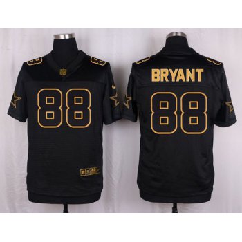 Nike Cowboys #88 Dez Bryant Black Men's Stitched NFL Elite Pro Line Gold Collection Jersey