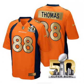 Pro Order Denver Broncos Jersey 88 Demaryius Thomas Orange Super Bowl 50 Limited Jerseys