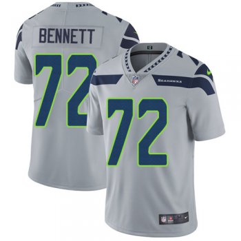 Nike Seattle Seahawks #72 Michael Bennett Grey Alternate Men's Stitched NFL Vapor Untouchable Limited Jersey