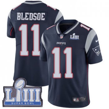 Men's New England Patriots #11 Drew Bledsoe Navy Blue Nike NFL Home Vapor Untouchable Super Bowl LIII Bound Limited Jersey