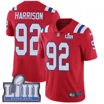 Men's New England Patriots #92 James Harrison Red Nike NFL Alternate Vapor Untouchable Super Bowl LIII Bound Limited Jersey