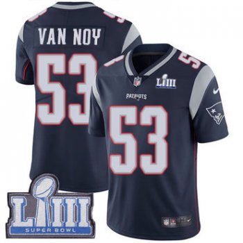 #53 Limited Kyle Van Noy Navy Blue Nike NFL Home Men's Jersey New England Patriots Vapor Untouchable Super Bowl LIII Bound