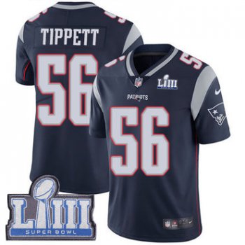 #56 Limited Andre Tippett Navy Blue Nike NFL Home Men's Jersey New England Patriots Vapor Untouchable Super Bowl LIII Bound