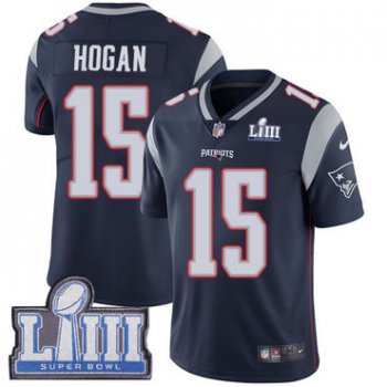 Men's New England Patriots #15 Chris Hogan Navy Blue Nike NFL Home Vapor Untouchable Super Bowl LIII Bound Limited Jersey