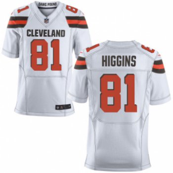 Nike Cleveland Browns #81 Rashard Higgins White Stitched NFL Elite Jersey