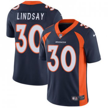 Nike Denver Broncos #30 Phillip Lindsay Navy Blue Alternate Men's Stitched NFL Vapor Untouchable Limited Jersey