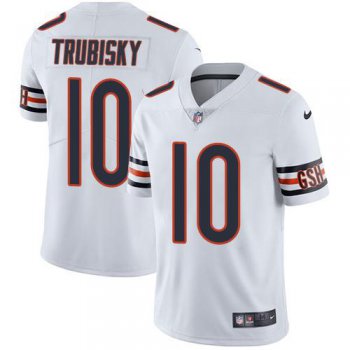 Men's Nike Chicago Bears #10 Mitchell Trubisky White Stitched NFL Vapor Untouchable Limited Jersey