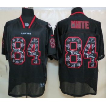 Nike Atlanta Falcons #84 Roddy White Lights Out Black Ornamented Elite Jersey