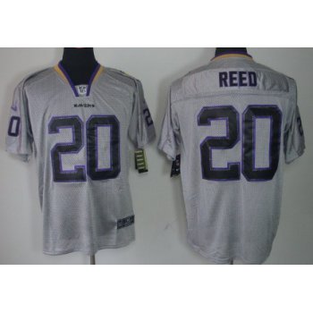 Nike Baltimore Ravens #20 Ed Reed Lights Out Gray Elite Jersey
