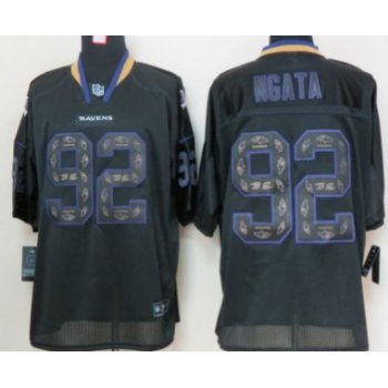 Nike Baltimore Ravens #92 Haloti Ngata Lights Out Black Ornamented Elite Jersey