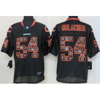 Nike Chicago Bears #54 Brian Urlacher Lights Out Black Ornamented Elite Jersey