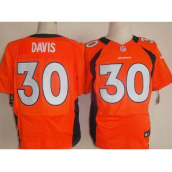 Nike Denver Broncos #30 Terrell Davis Orange Elite Jersey