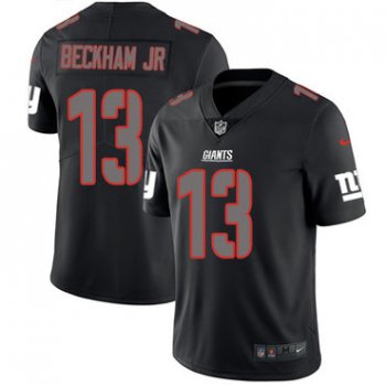 Nike Giants #13 Odell Beckham Jr Black Men's Stitched NFL Limited Rush Impact Jersey