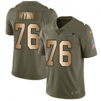 Nike New England Patriots #76 Isaiah Wynn Olive Gold Men's Stitched NFL Limited 2017 Salute To Service Jersey