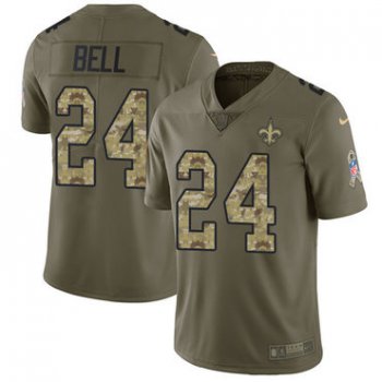 Nike New Orleans Saints #24 Vonn Bell Olive Camo Men's Stitched NFL Limited 2017 Salute To Service Jersey