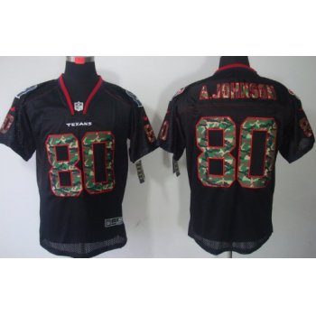 Nike Houston Texans #80 Andre Johnson Black With Camo Elite Jersey