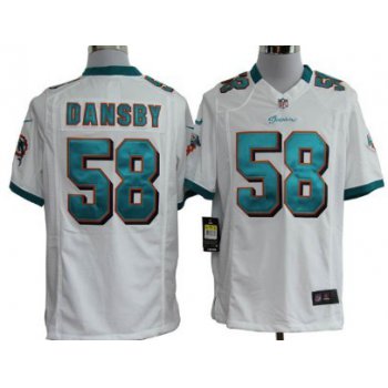 Nike Miami Dolphins #58 Karlos Dansby White Game Jersey