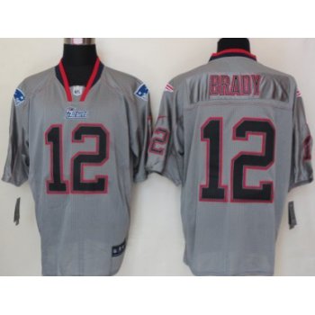 Nike New England Patriots #12 Tom Brady Lights Out Gray Elite Jersey