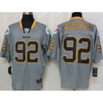 Nike Pittsburgh Steelers #92 James Harrison Lights Out Gray Elite Jersey