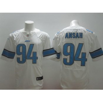 Nike Detroit Lions #94 Ezekiel Ansah White Elite Jersey