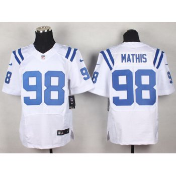 Nike Indianapolis Colts #98 Robert Mathis White Elite Jersey