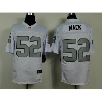 Nike Oakland Raiders #52 Khalil Mack White With Silvery Elite Jersey