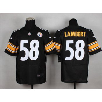 Nike Pittsburgh Steelers #58 Jack Lambert Black Elite Jersey