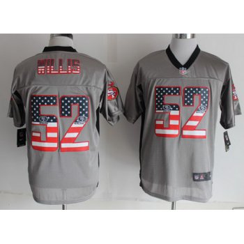 Nike San Francisco 49ers #52 Patrick Willis 2014 USA Flag Fashion Gray Elite Jersey