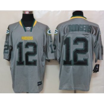 Nike Green Bay Packers #12 Aaron Rodgers Lights Out Gray Elite Jersey