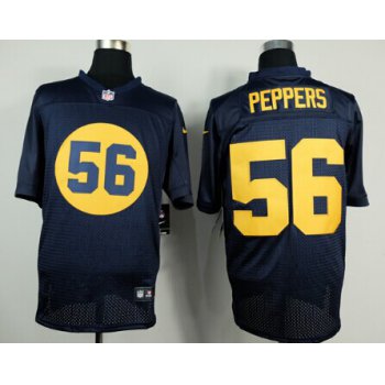 Nike Green Bay Packers #56 Julius Peppers Navy Blue Elite Jersey