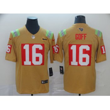 Nike Rams 16 Jared Goff Gold City Edition Vapor Untouchable Limited Jersey